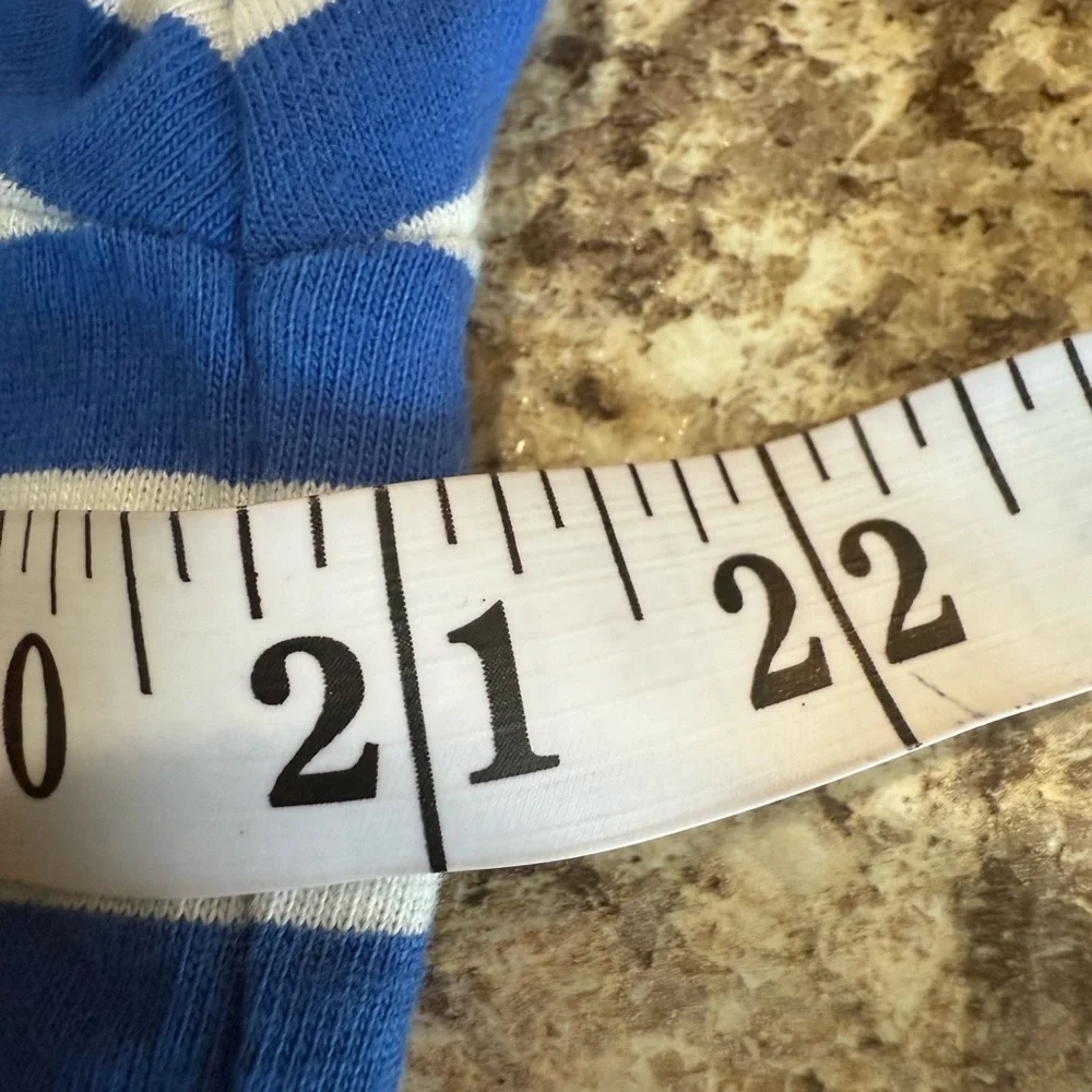 J Crew Blue and White Striped Short Sleeve Tee